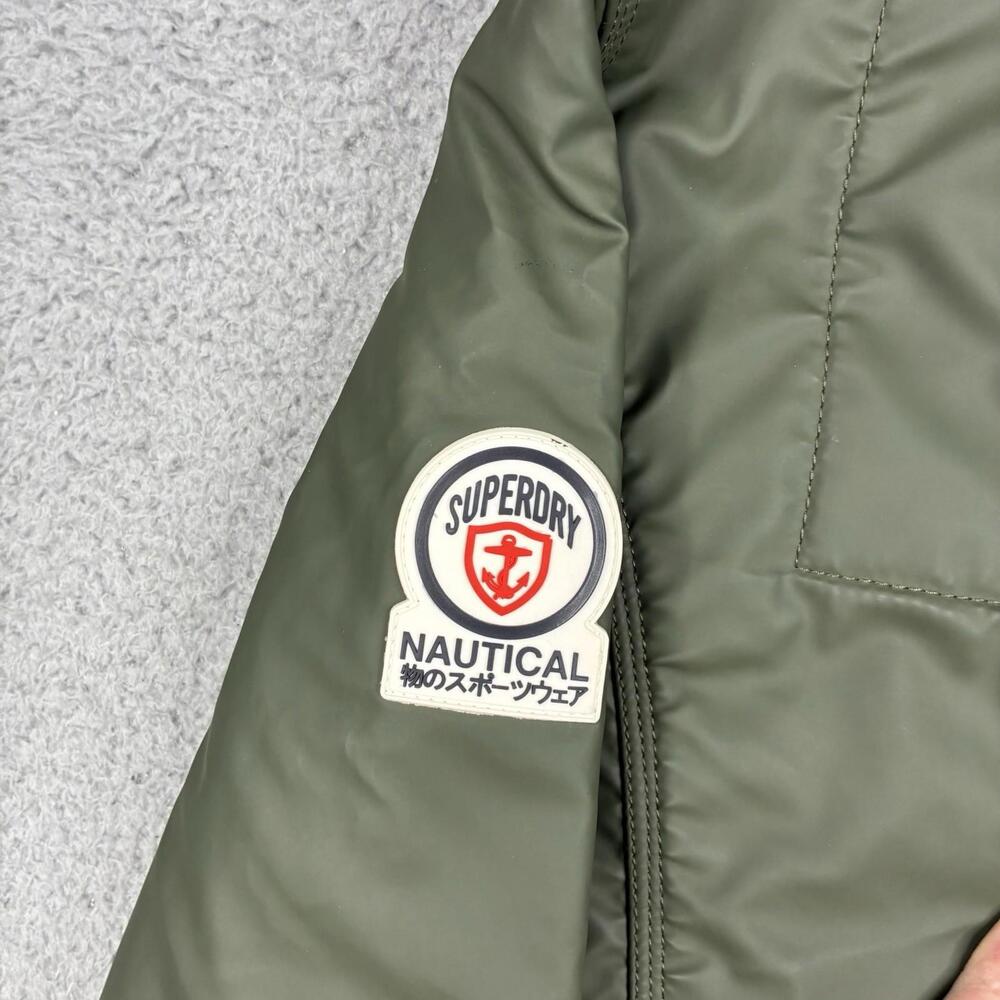 Superdry Green Toggle Duffle Jacket Women's Small Hooded Lined Utility Coat - Picture 11 of 15